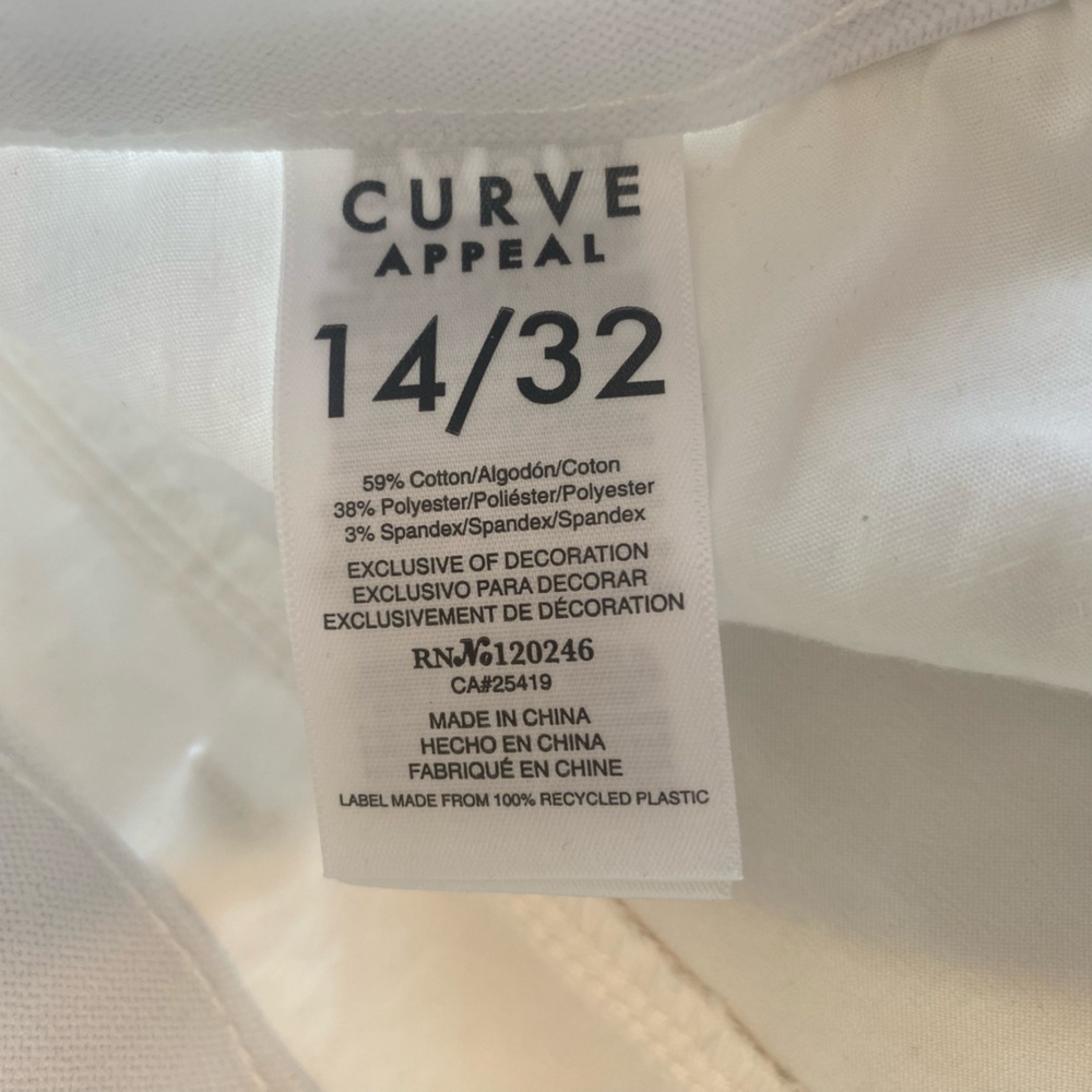 Curve White Skinny Jeans with Sleek Fit Women’s‎ 14 Preloved - Picture 3 of 10